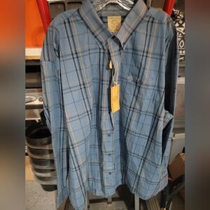 NWT Gunnison Creek Outfitters button-down Blue Plaid 3x